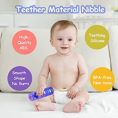 YAPROMO YAPROM 2Pcs Silicone Teething Toys for Babies - TV Remote Shaped Teether, BPA-Free Infant Toddler Teething Toy, Refrigerator Safe, Suitable for Boys & Girls - Image 4