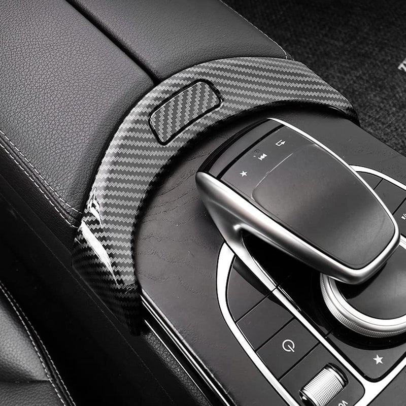 AOKIO Car Interior Center Console Armrest Storage Box Release Button Switch Protective Cover Trim for Mercedes Benz C Class W205 GLC Class X253 Accessories 20152022 Carbon Fiber Color