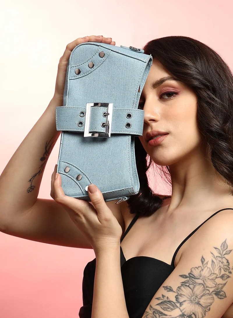 Haute Sauce The Denim Shoulder Bag - Light Blue
