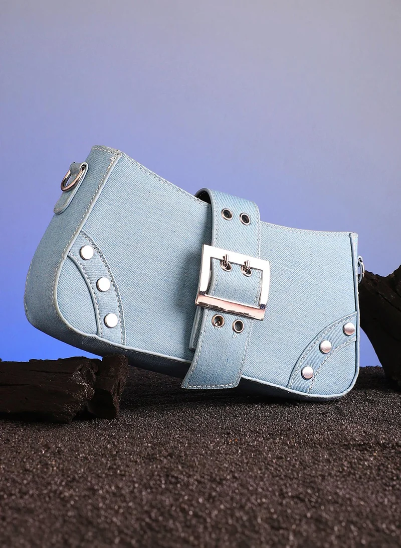 The Denim Shoulder Bag - Light Blue