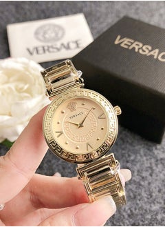 Versace Women's Classic Fashion Quartz Watch with Gold Stainless Steel Band Gift 32mm