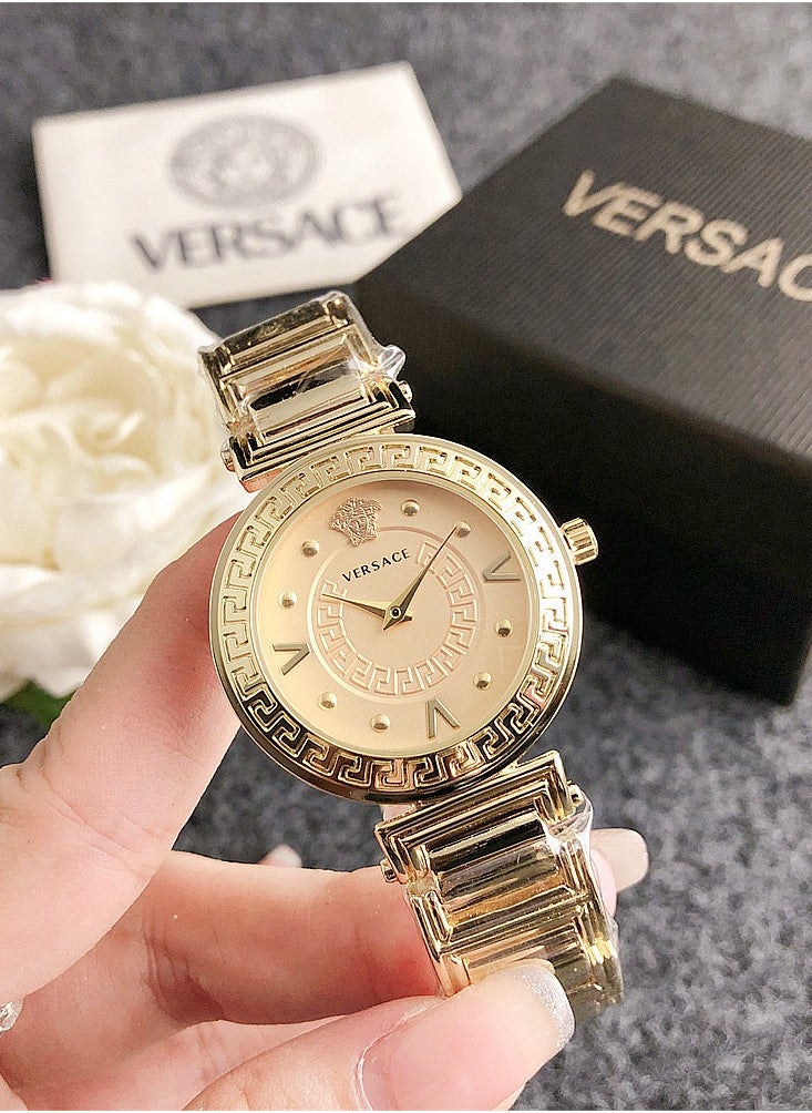 VERSACE - Versace Women's Classic Fashion Quartz Watch with Gold Stainless Steel Band Gift 32mm - Image 1