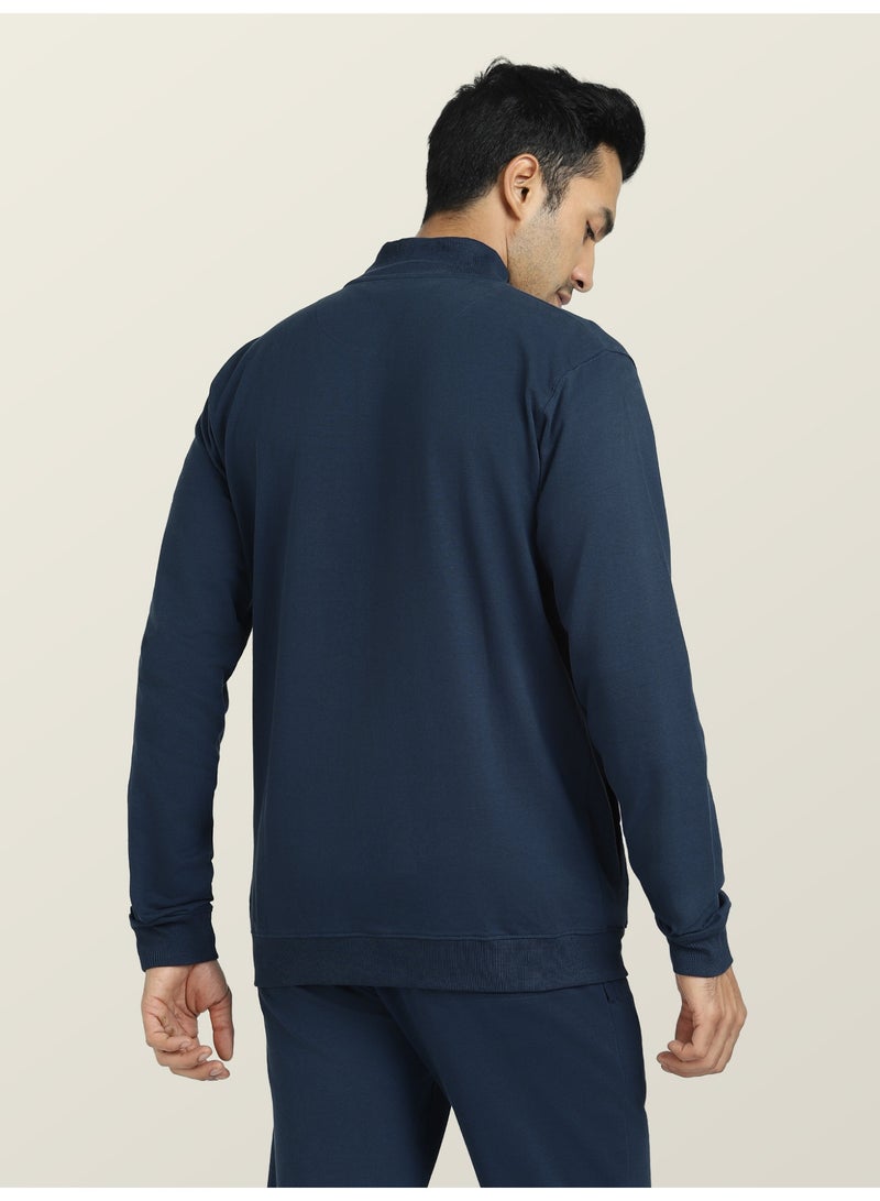 اكس واي اكس اكس جاكيت كروز للرجال مصنوع من قطن تيري الفرنسي بقصّة عادية وسحّاب كامل وجيوب جانبية - Image 2