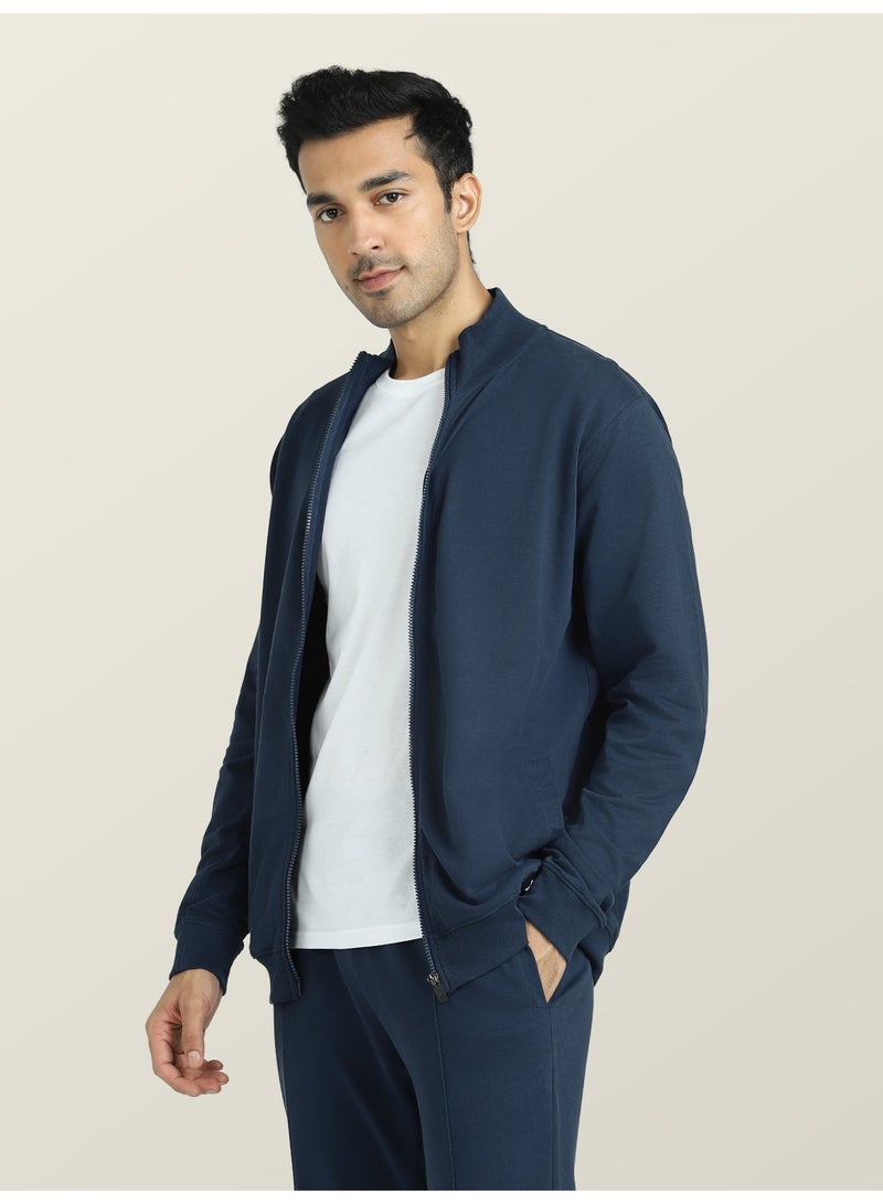 اكس واي اكس اكس جاكيت كروز للرجال مصنوع من قطن تيري الفرنسي بقصّة عادية وسحّاب كامل وجيوب جانبية - Image 4