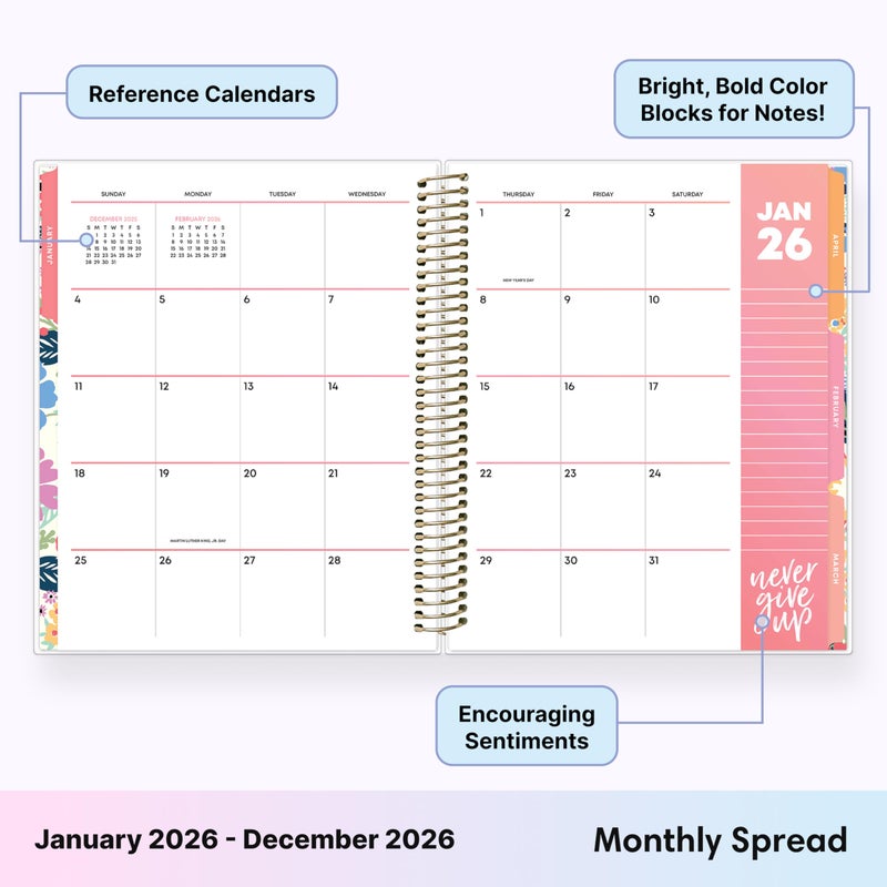 Blue Sky Livewell 2026 Weekly and Monthly Planner Calendar, January 2026 - December 2026, 7" x 9", Flexible Laminated Cover, Heavy Duty Coil Binding, Colorful Premium Paper, Includes Storage Pocket, Stickers, Beck - Image 3
