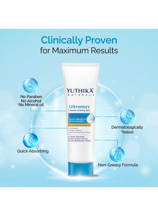 Yuthika Ultramax Deep Intense Moisturizing Cream for Dry Skin Face Moisturizer for Men & Women Deep Hydration Non-Greasy Dermatologically Tested (40ml, Pack of 3) - Image 5