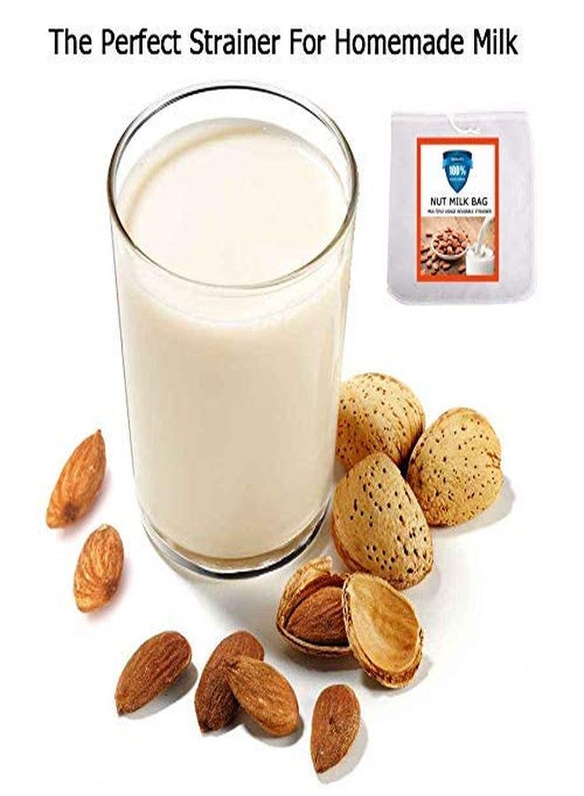 Carrollar Nut Milk Bag, Pro Quality Multiple Usage Reusable Food Strainer, Cold Brew Coffee Bag Cheese Cloth, Ultra Fine Nylon Mesh Food Grade for Milk, Juice, Coffee, Tea, 12"x12" (2 pack) - Image 5