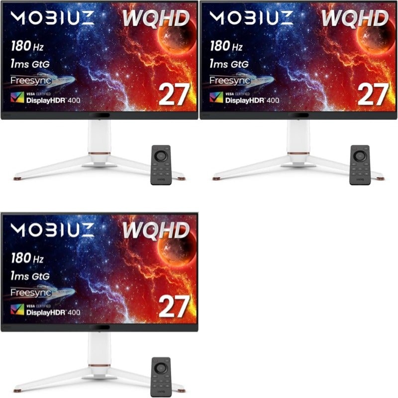 جينيريك جينيريك Mobius EX271q شاشة 27 بوصة مع كابلات HDMI و USB-C وجهاز تحكم عن بعد