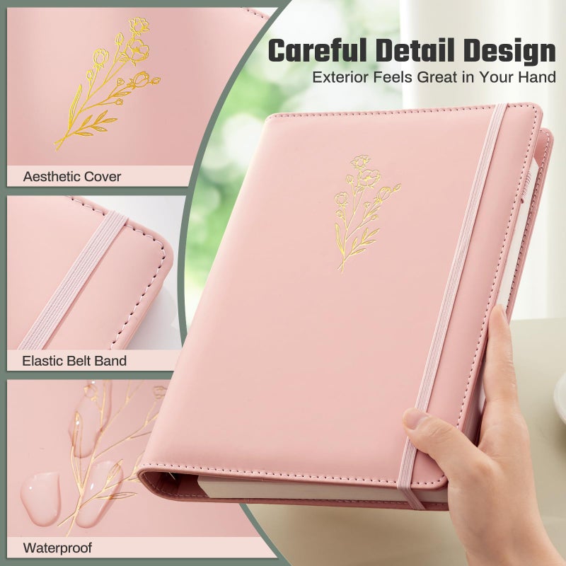 Ovesmusl Aesthetic A5 Binder 6 Ring Refillable Notebook Planner Cover Small 0.8 Inch Loose Leaf Binder for Journaling or Collections Refillable Notebook Holder with Pocket - Image 3