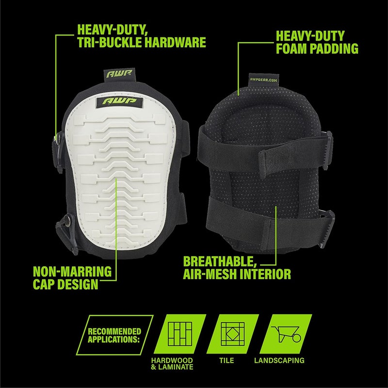 AWP Non-Marring Knee Pads with Heavy Duty Foam Padding for Sub-Floor/Underlayment and Tile, Knee Pads with Breathable Air-Mesh Interior for All-Day Support & Stability, One Size | 1L-324-1 - Image 3