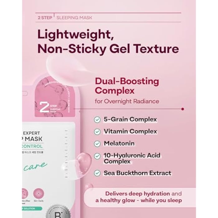 BANO Derma Expert 2 Step Sebum Control Face Mask – 2 in 1 Soothing Sheet & Sleeping Mask with Salicylic Acid, Niacinamide & Hyaluronic Acid | Support Glow for Glass Skin | Korean Skincare | 7 Sheets - Image 5