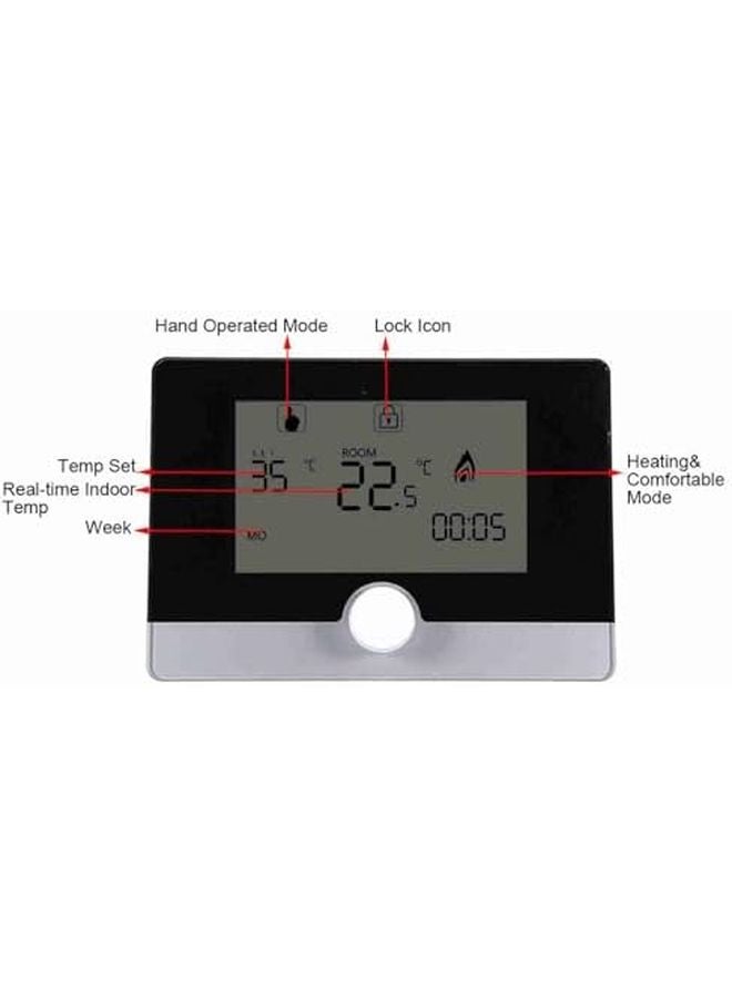 Black Programmable Thermostat Temperature Controller 5 35C Range Energy Saving - Image 4
