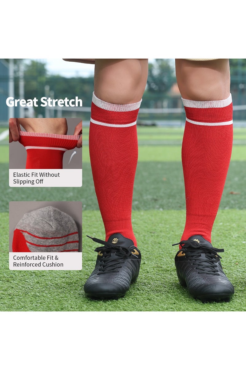 SKY WING Men And Women Knee High Football Socks Team Sport Cushion Athletic Soccer Socks for Unisex Adult-Blue-1 Pair - Image 2