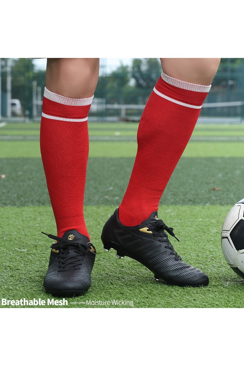 SKY WING Men And Women Knee High Football Socks Team Sport Cushion Athletic Soccer Socks for Unisex Adult-Blue-1 Pair - Image 4