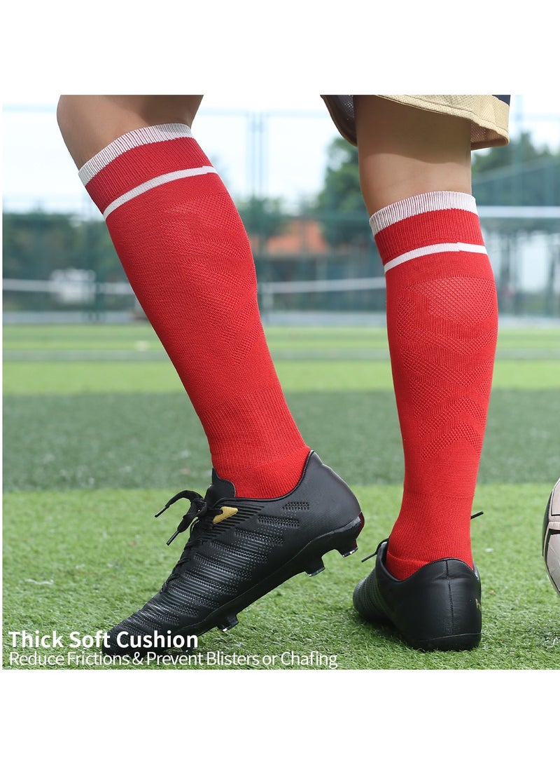 SKY WING Men And Women Knee High Football Socks Team Sport Cushion Athletic Soccer Socks for Unisex Adult-Blue-1 Pair - Image 5