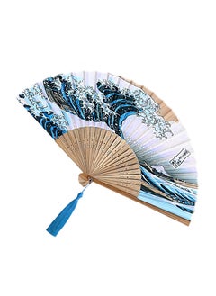 SYOSI Japanese Fan Handmade Decorative Accessories Folding Fan Landscape Painting Vintage Bamboo Silk Fans for Dance, Performance, Decoration, Wedding, Party, Gift Etc.  - Image 1