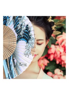 SYOSI Japanese Fan Handmade Decorative Accessories Folding Fan Landscape Painting Vintage Bamboo Silk Fans for Dance, Performance, Decoration, Wedding, Party, Gift Etc.  - Image 5