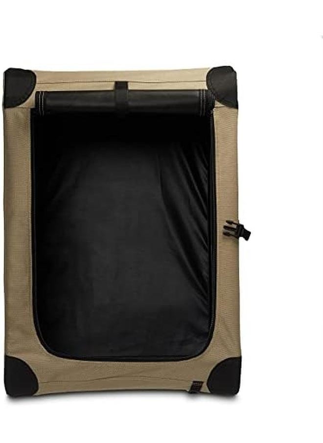 Generic - 2 Door Collapsible Soft Sided Folding Soft Dog Travel Crate Kennel Small 45.72 X 45.72 X 66.04 Cm Tan - Image 1