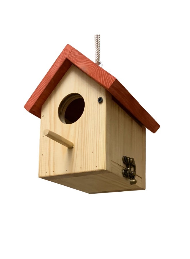 بيت عصافير خشبي بأبواب قابلة للفتح - لون أحمر من Pet's Home - Image 3