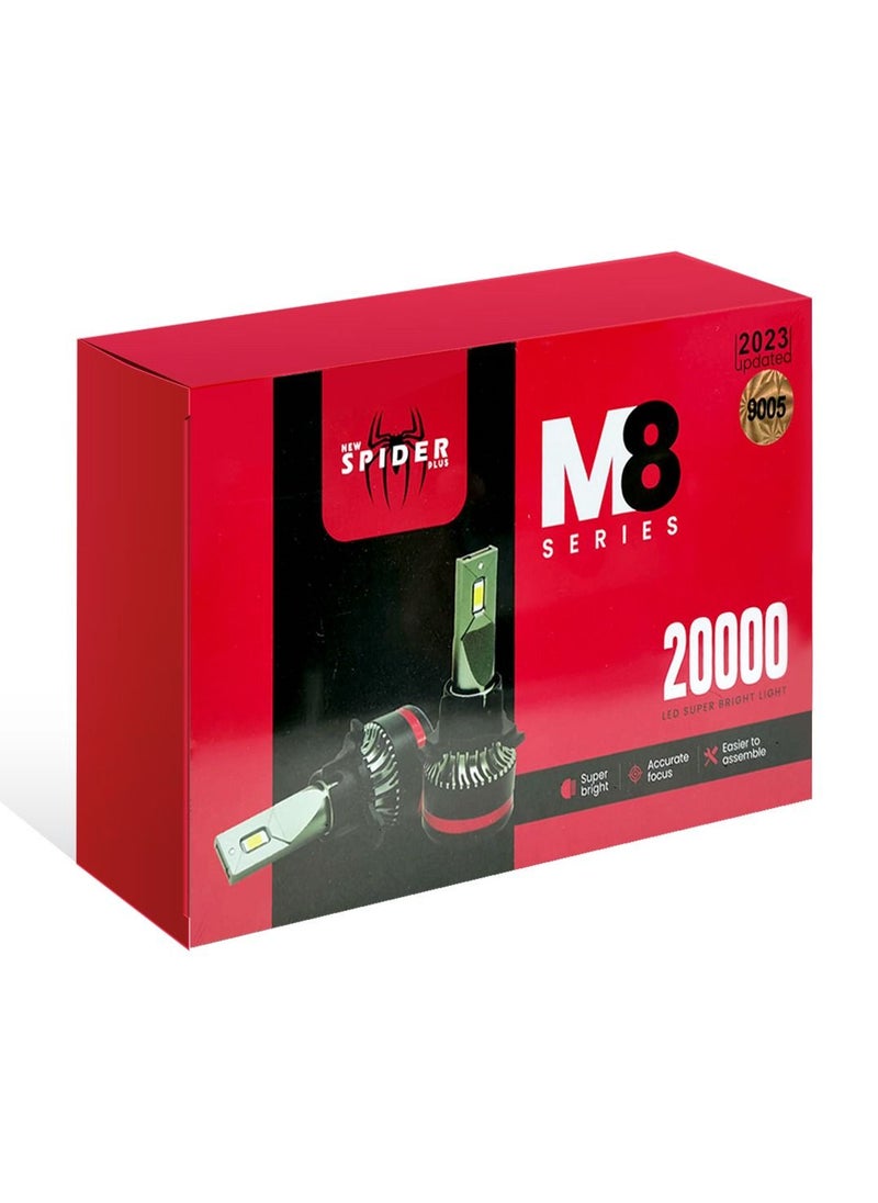 SPIDER - SPIDER M8 Series Super Bright 20000 W LED Car Headlight Kit Bulb LED Headlight 9005 Base for Universal Car - Image 1
