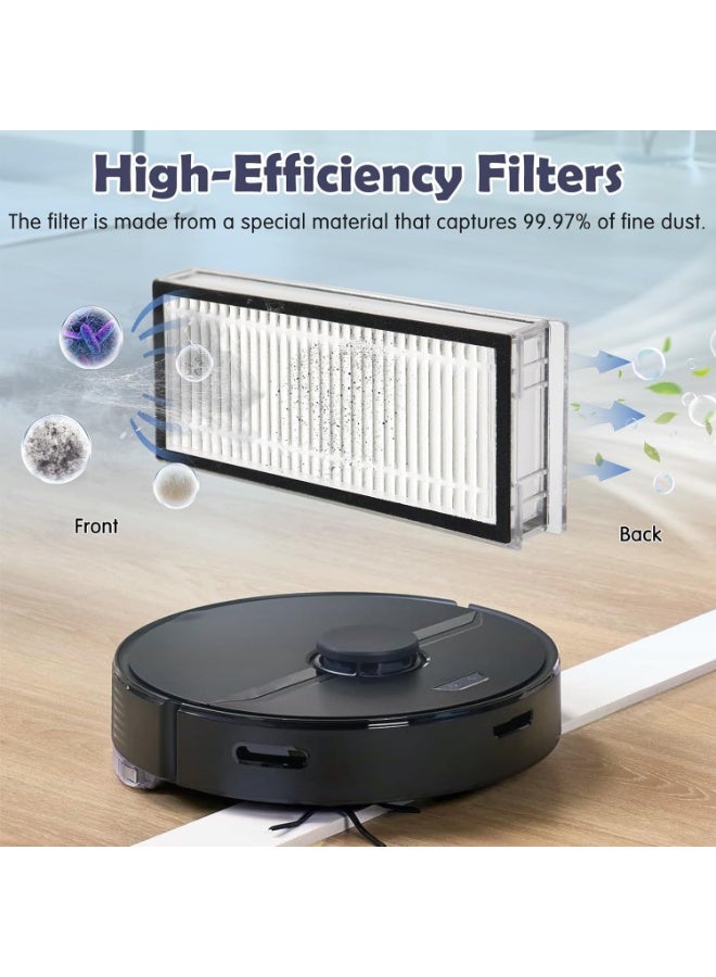 XICEN 20Pcs Replacement Accessories Compatible with Roborock Q7 TF+ / Q7 / Q7 Max / Q7 Max+ Robot Vacuum, 2 Main Brush, 6 Mop Cloth Pads, 6 Side Brushes, 4 HEPA Filters, 2 Cleaning Tool - Image 4