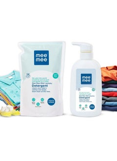 mee mee Mild Baby Liquid Laundry Detergent Bottle (500Ml) With Refill Pack (500Ml) Combo(Pack Of Two)  - Image 1