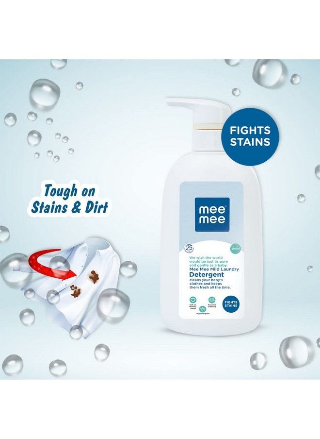 mee mee - Mild Baby Liquid Laundry Detergent Bottle (500Ml) With Refill Pack (500Ml) Combo(Pack Of Two) - Image 1