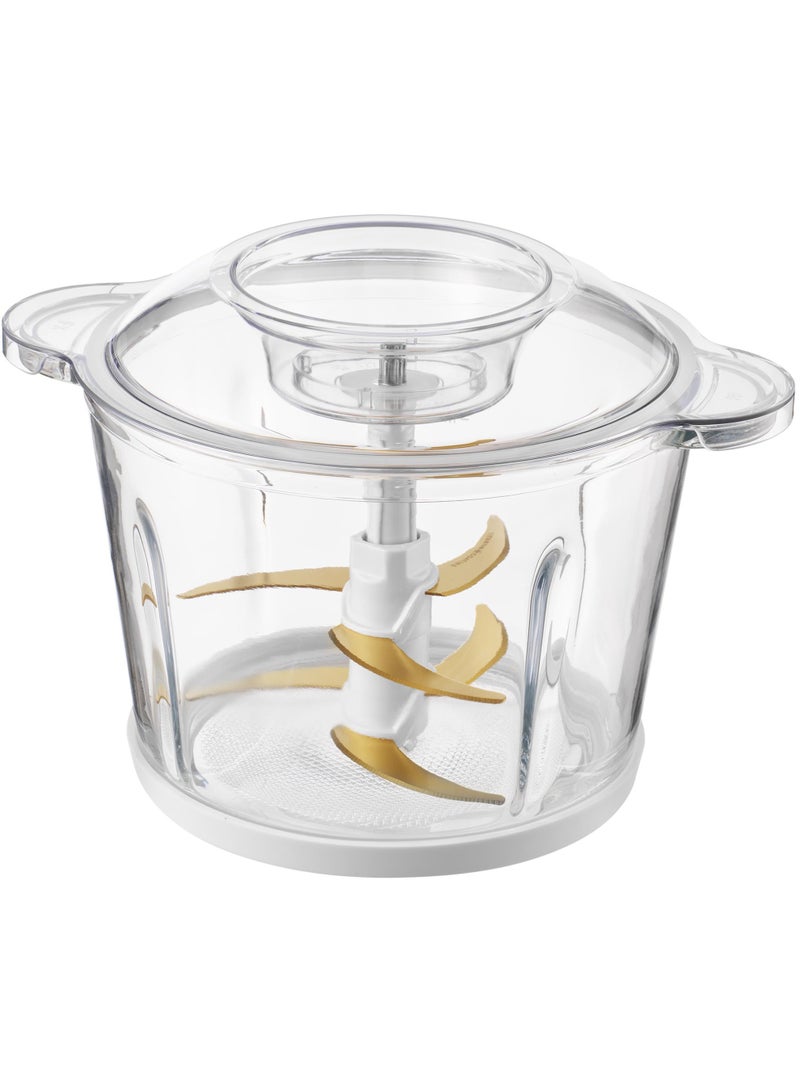 SENCOR Food Chopper Model SCB 7000WH – 800W Powerful Motor, 3L Glass Bowl, 6 Titanium Blades, Adjustable Speed Control, White - Image 4