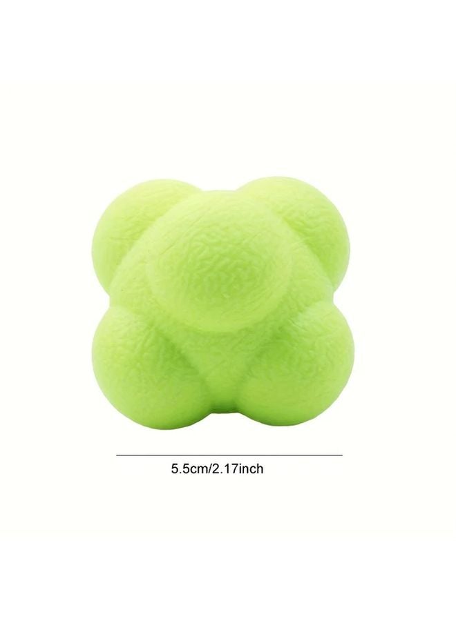 Yellow Reflex Hexagonal Reaction Ball For Agility Tennis Fitness Training Sports - Image 1