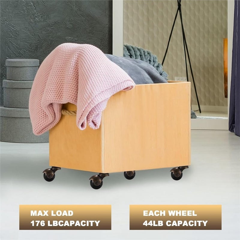 عجلات الأثاث البرونزية العتيقة 4 قطع عجلات كروية دوارة ذات لوحة علوية مقنعة - Image 5