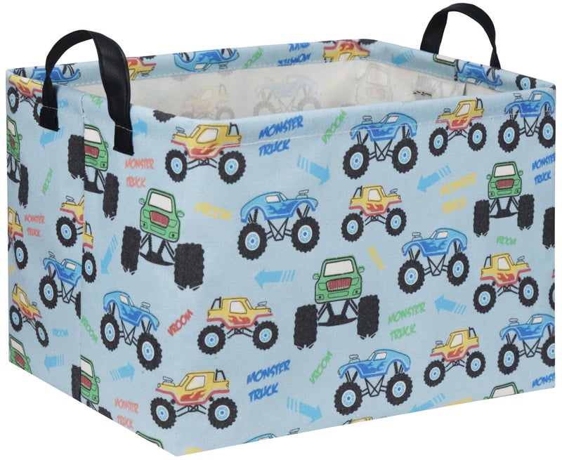 DDBASKET Rectangular Monster Truck Baskets Kids Gift Bins Empty Baby Basket for Boys Toy Storage Basket Organizer Bin Box Room Decor for HomeMonster Truck - Image 2