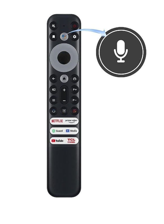 Zaboon Voice Remote Control Compatible For Tcl 8K Qled 4 Series 4K Uhd Led Smart Android Televisions With Netflix Youtube Guard Media Prime Video Tcl Channel Apps Black - Image 2
