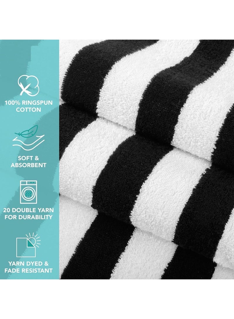 SIGNOOLA Signoola Two Beach towel 70 x 180 cm Black Stripes, 100% cotton.  - Image 3