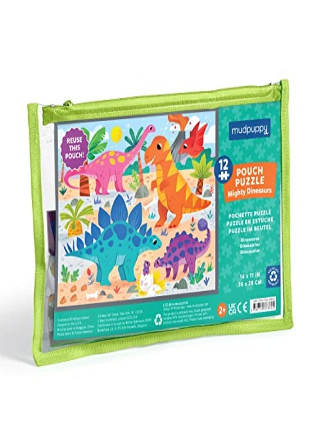 MIGHTY DINOSAURS 12 PIECE POUCH PUZZLE 