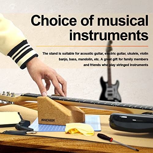MAXCHEER Guitar Neck Rest, Brown Cork Guitar Neck Cradle Support Pillow, Suitable for Acoustic, Electric Guitars, Ukuleles, Violins, Banjos, Bass, Mandolin - Image 5