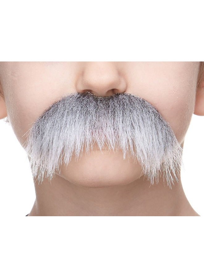Mustaches Self Adhesive, Novelty, Small Walrus Fake Mustache, Gray with White Color - Image 1