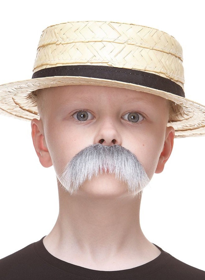 Mustaches Self Adhesive, Novelty, Small Walrus Fake Mustache, Gray with White Color - Image 2