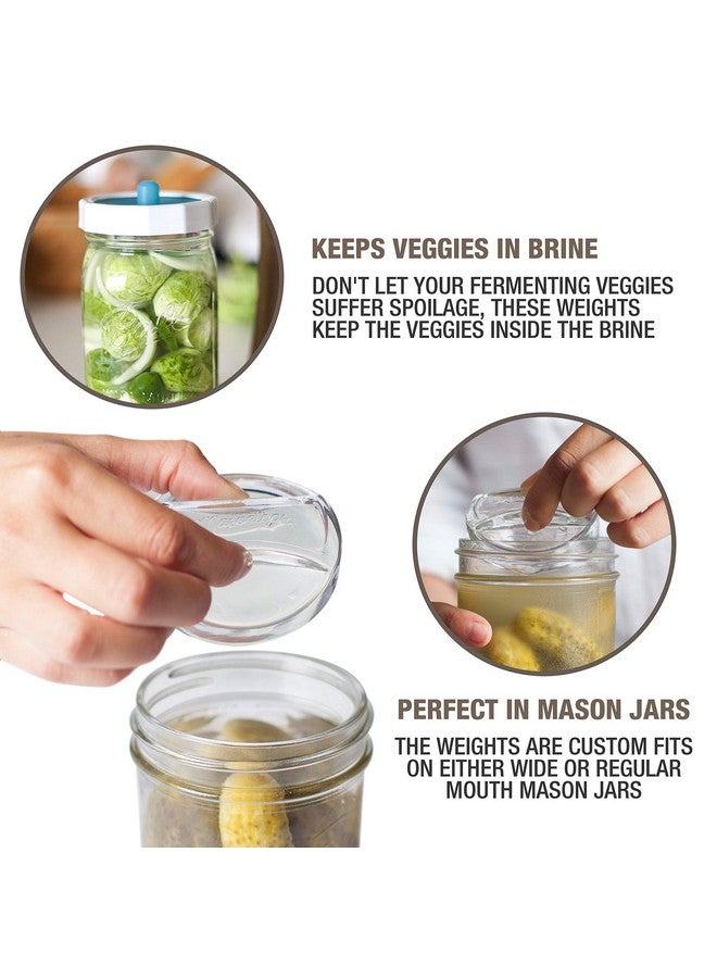 Masontops Masontops Pickle Pebble Glass Infinity Weights for Fermenting - Pickling Weight Set - Small/Regular Mouth Mason Jar Fermentation  - Image 3