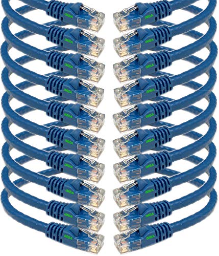 iMBAPrice 25Cat5e Network Ethernet Patch Cable 10 Pack Blue IMBACAT525BL10PK