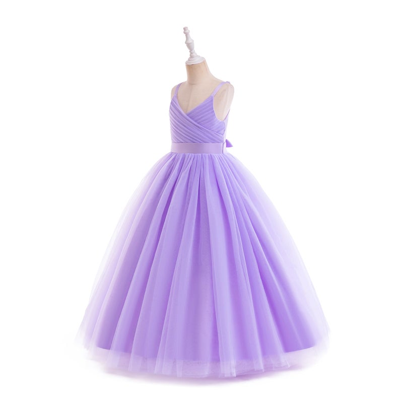 Glamulice Purple Flower Girl Dresses for Wedding Spaghetti Straps Pageant Birthday Party Dress 6 Lavender Little Girls Formal Holiday Bridesmaid Tulle Gown Daddy Daughter Dance Evening Prom Ball Gown - Image 4
