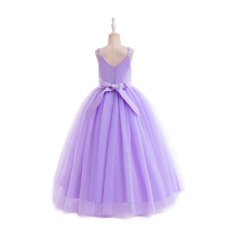 Glamulice Purple Flower Girl Dresses for Wedding Spaghetti Straps Pageant Birthday Party Dress 6 Lavender Little Girls Formal Holiday Bridesmaid Tulle Gown Daddy Daughter Dance Evening Prom Ball Gown - Image 5