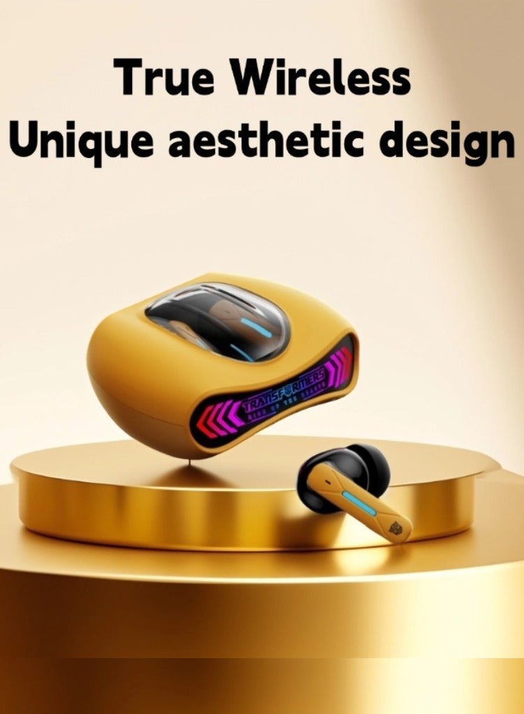 TRANSFORMERS Wireless Bluetooth Earbuds, RGB Ambient Light, Dual Game & Music Modes, Hi-Fi Stereo Sound, Low Latency Headphones TF-T97 – Bumblebee Edition - Image 2