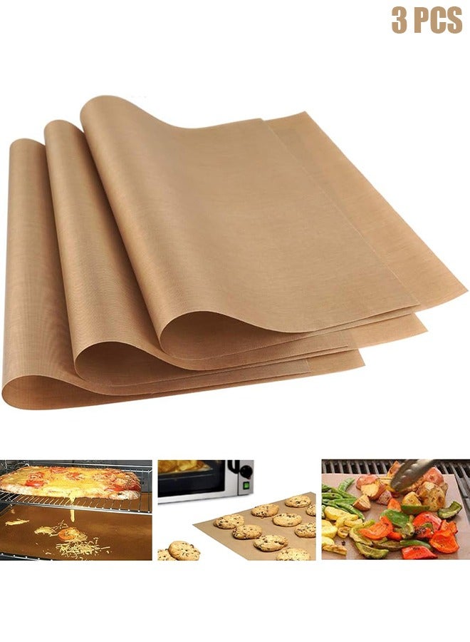 Oven Grill Mat Teflon Sheet 3 Pack for Heat Press Transfer Non-Stick Paper Reusable Heat Resistant Craft, High-temperature oven food-grade Baking Cloth Nonstick Oilcloth - Image 1