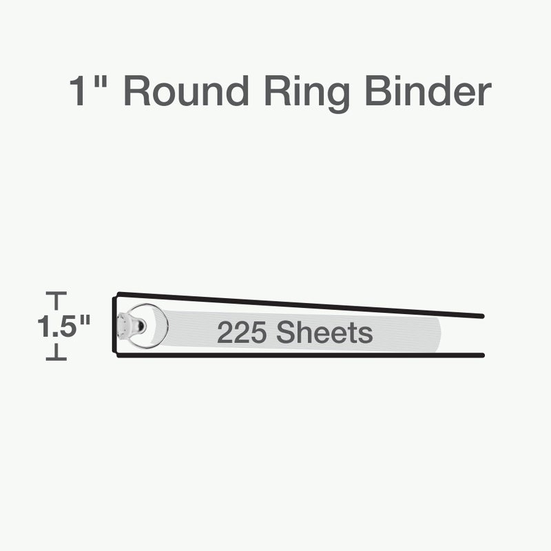 Cardinal 3 Ring Binders, Binders for School and Office, Durable 1 Inch, Round Rings, Holds 225 Sheets, ClearVue Presentation View, Non-Stick, Assorted Colors, 4 Pack (1017672) - Image 2