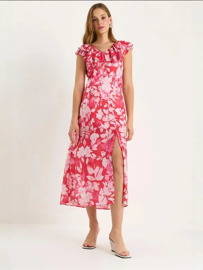 بيانكو لوتشي فستان ميدي لوكسي بتفاصيل مكشكشة