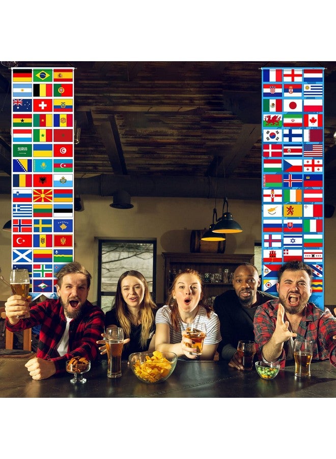 Tatuo تاتيو 2 قطع زينة أعلام العالم الدولية لافتة شرفة علم دولة لوازم حفلات كرة القدم أحداث رياضية أندية رياضية زينة حفلة عيد الميلاد زينة فصل دراسي (دول) - Image 5