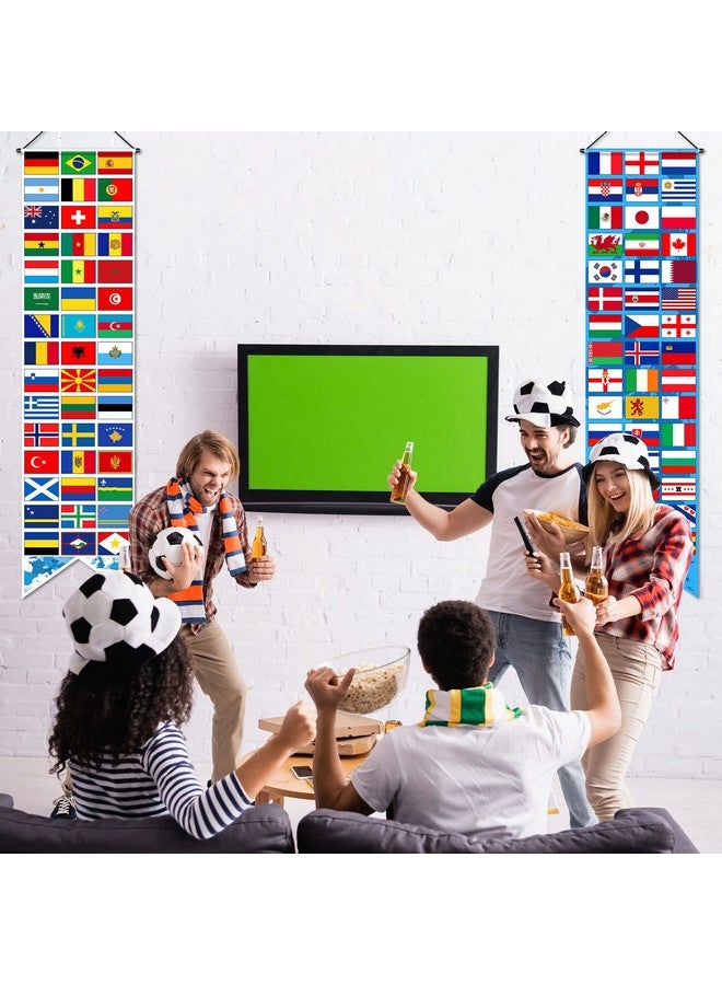 Tatuo تاتيو 2 قطع زينة أعلام العالم الدولية لافتة شرفة علم دولة لوازم حفلات كرة القدم أحداث رياضية أندية رياضية زينة حفلة عيد الميلاد زينة فصل دراسي (دول) - Image 4