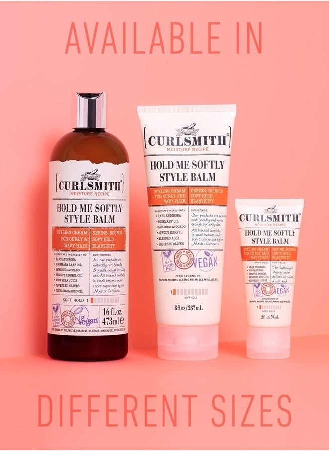 CURLSMITH Hold Me Softly Style Balm - Vegan Soft Hold Styling Cream for Wavy and Curly Hair, Natural Look (16oz)  - Image 5