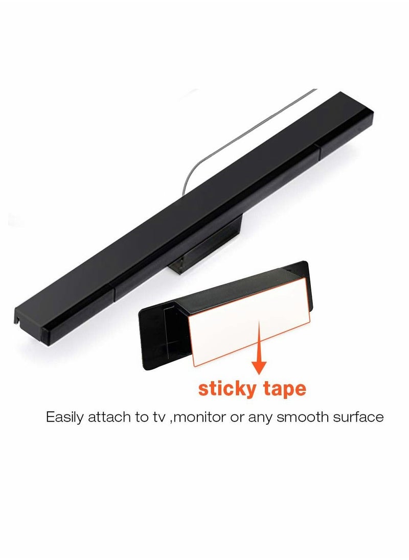Generic - Sensor Bars, USB Wired Sensor Bar for Wii Games, SYOSI, Replacement Infrared IR Ray Motion Sensor Signal Receiver for Nintendo Wii/Wii U Console, with Stable Stand (Black) - Image 1