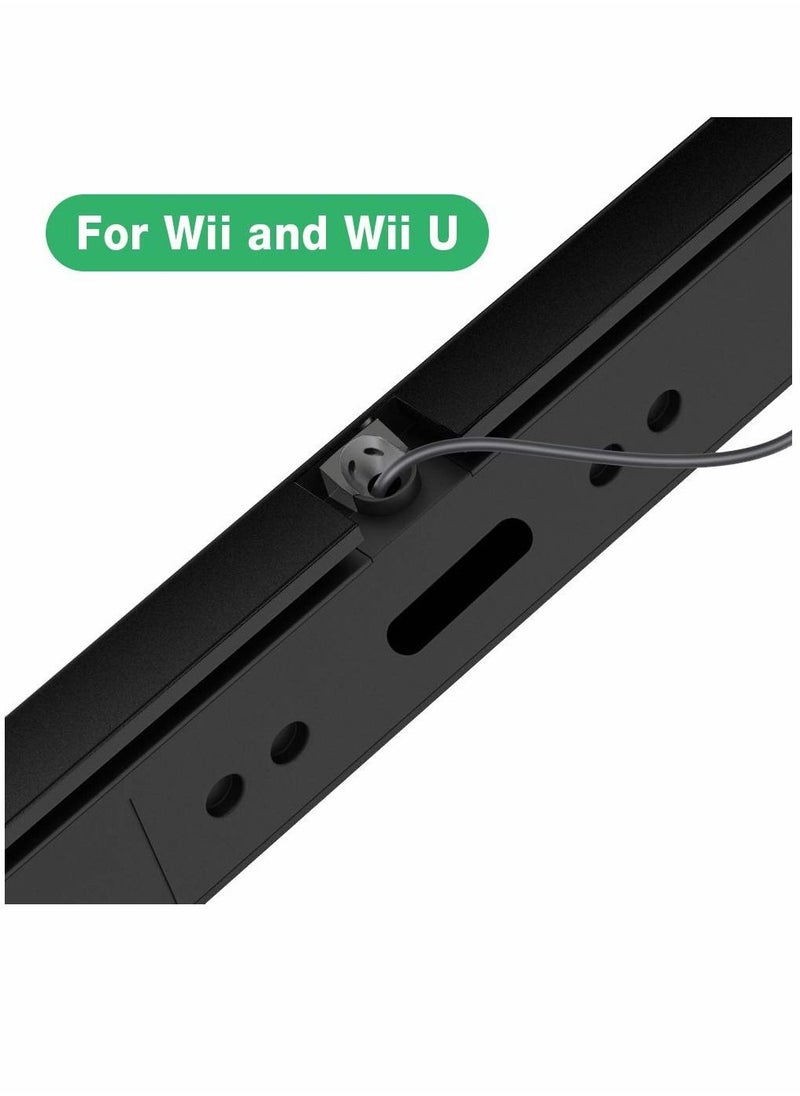 Generic - Sensor Bars, USB Wired Sensor Bar for Wii Games, SYOSI, Replacement Infrared IR Ray Motion Sensor Signal Receiver for Nintendo Wii/Wii U Console, with Stable Stand (Black) - Image 1